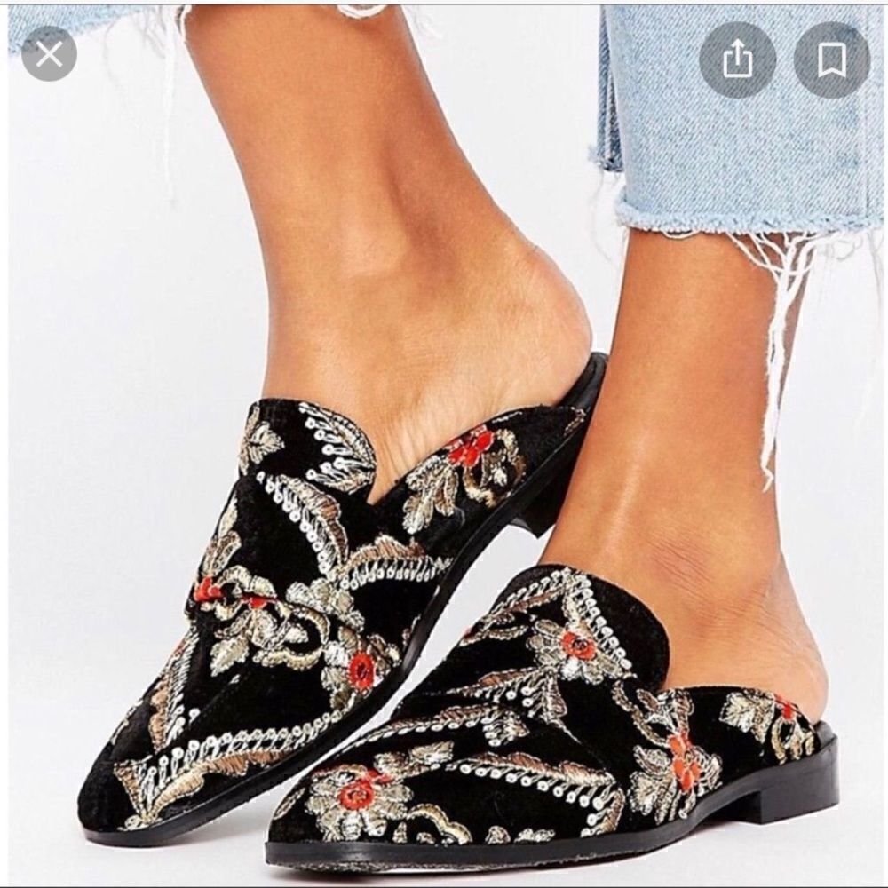 Free People Brocade Mules Size 37